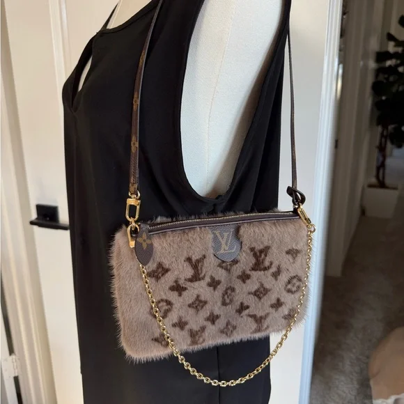 **RARE** Like New LV Brown Monogram Mink Crossbody Bag - Picture 13 of 14